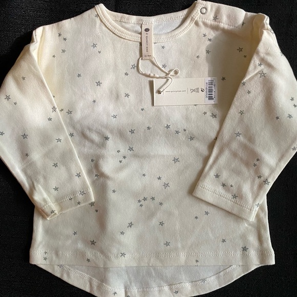 Quincy Mae Hi-Low Top & Pants, Organic Cotton, Ivory w/ blue stars, Rylee + Cru - Picture 3 of 9